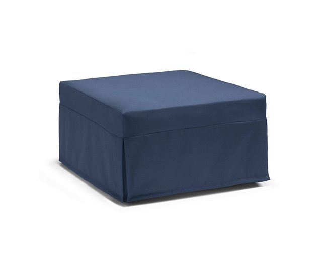 Pufe conversível em cama de solteiro Dabay 45x80 Azul Marino