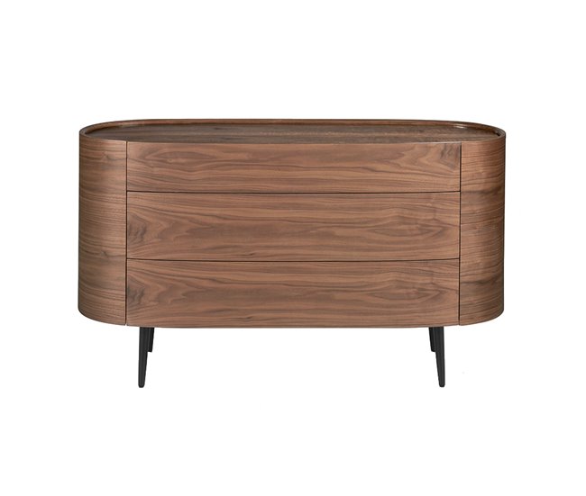 ANGEL CERDA Cómoda nogal y acero negro (copia) 135 Nogal