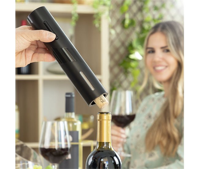 Saca-rolhas Elétrico para Garrafas de Vinho Preto