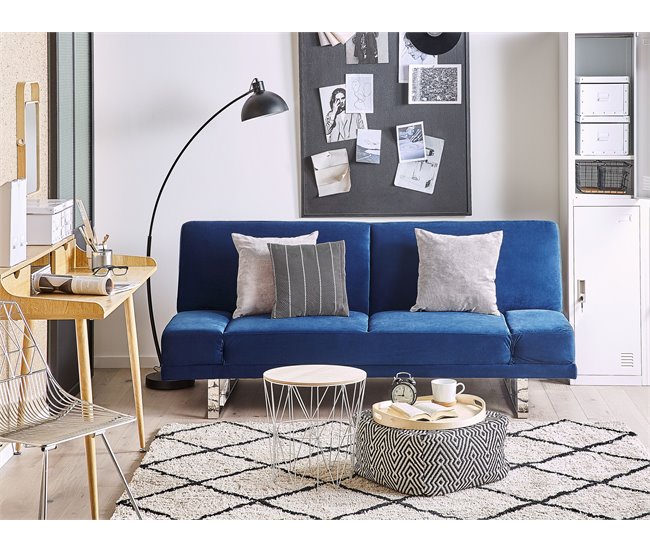 Beliani Sofá-cama Veludo YORK Areia