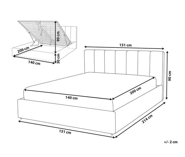 Beliani Cama com estrado Poliéster DREUX 151x214 Azul