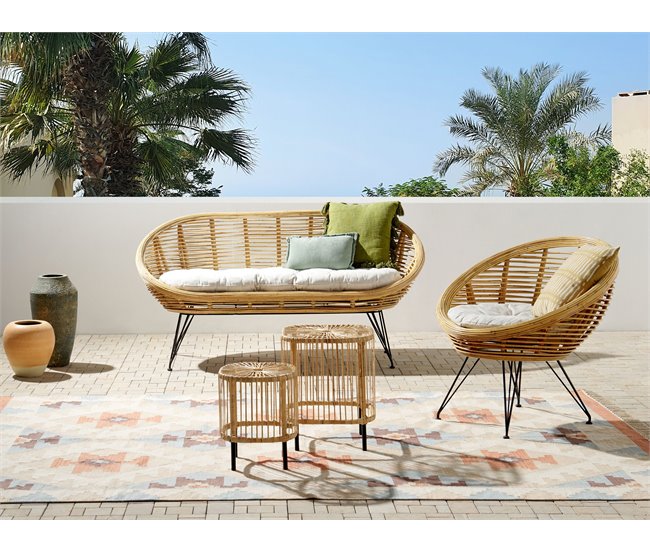 Beliani Conjunto lounge Rattan/vime MARATEA/CESENATICO Natural