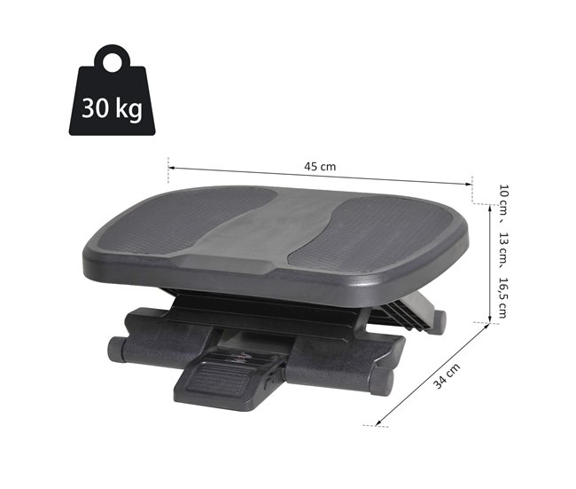 Apoio para Pés HIPS HOMCOM Preto