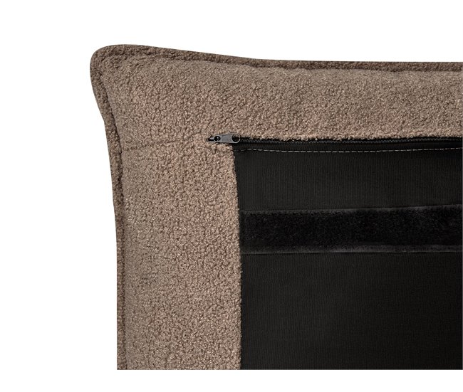 Beliani Cama baú Bouclé BAJONNA 204x235 Cinza