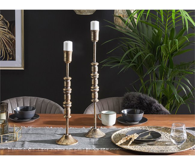 Beliani Candelabro SALAMINA Dourado