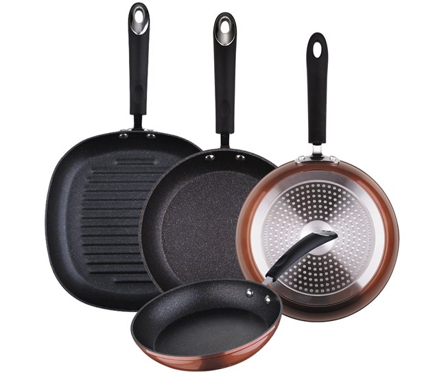 8 peças Bateria de cozinha com jogo de remendo Multicor