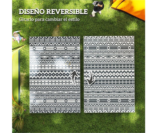 Tapete de Exterior Polipropileno Outsunny Cinza