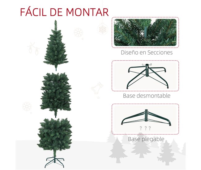 Árvore de Natal Metal e PVC HOMCOM, casa - natal Verde