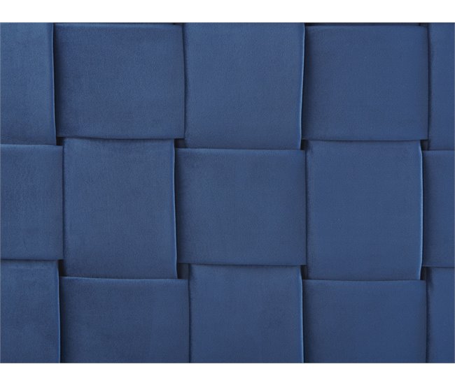 Beliani Cama com estrado Veludo LIMOUX 147x213 Azul Marino