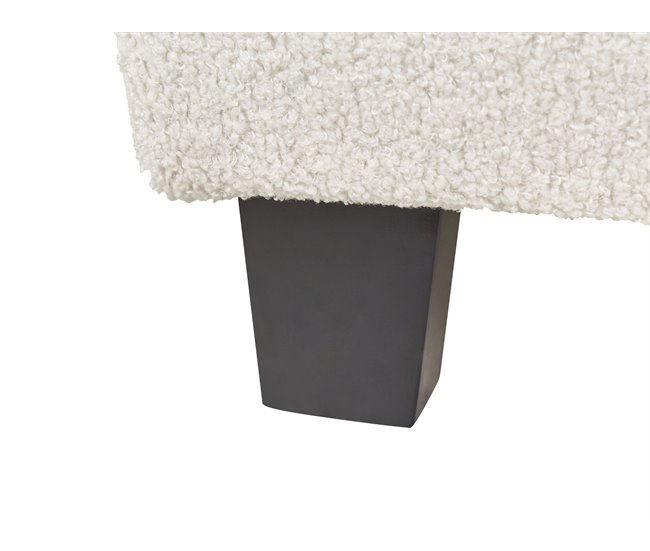Beliani Cama com estrado Bouclé ROANNE 190x213 Creme