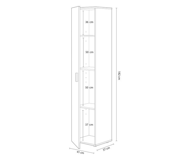 Armário multifunções 1 porta 41 Branco/cinza