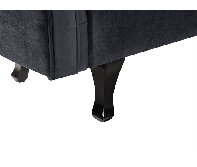 Beliani Chaise longue versão à esquerda Veludo LATTES Preto