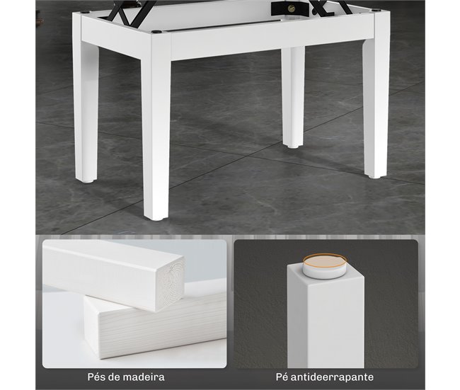 Banco de Piano Madeira de Borracha e Couro Sintético HOMCOM Branco