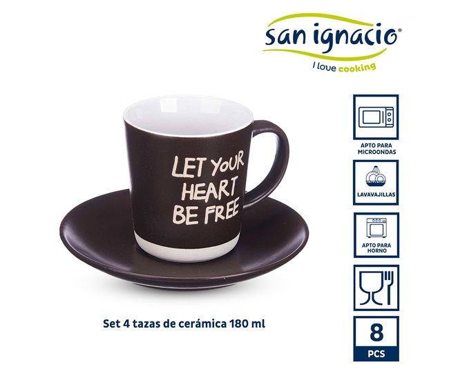Conjunto de 4 xícaras de 180 ml sortidas 4 modelos coleção VESSIA Multicor