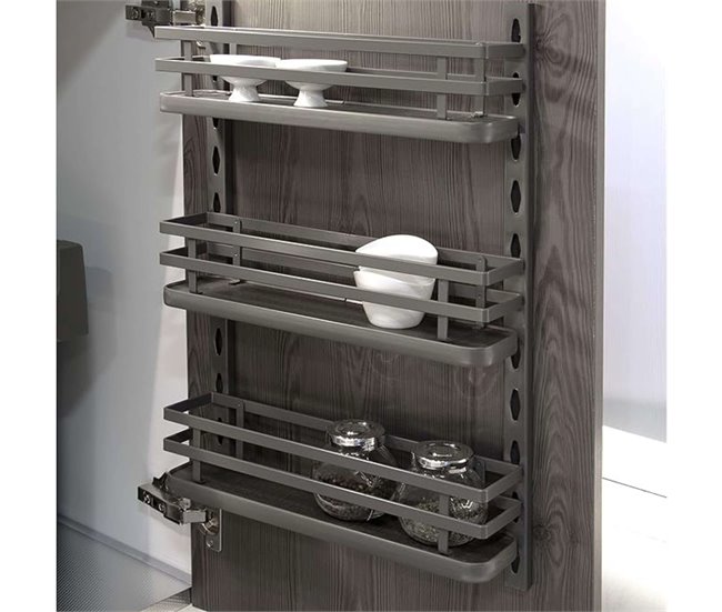 Bandeja para temperos Titane Kitchen em aço Cinza