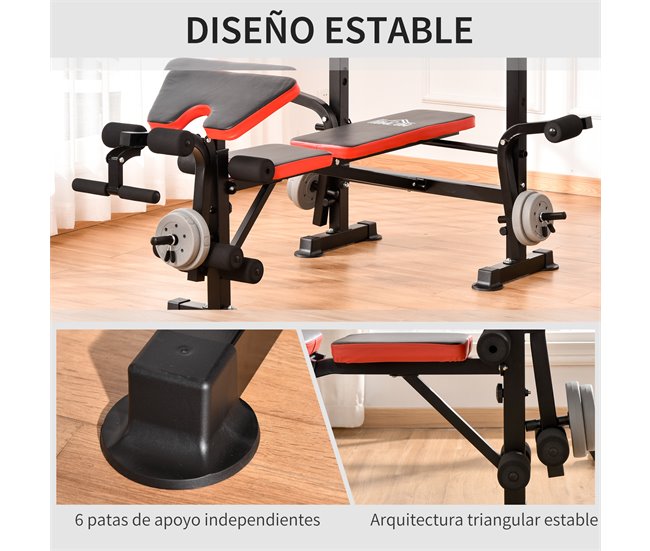 Banco de Musculação HOMCOM A91-054 Laranja