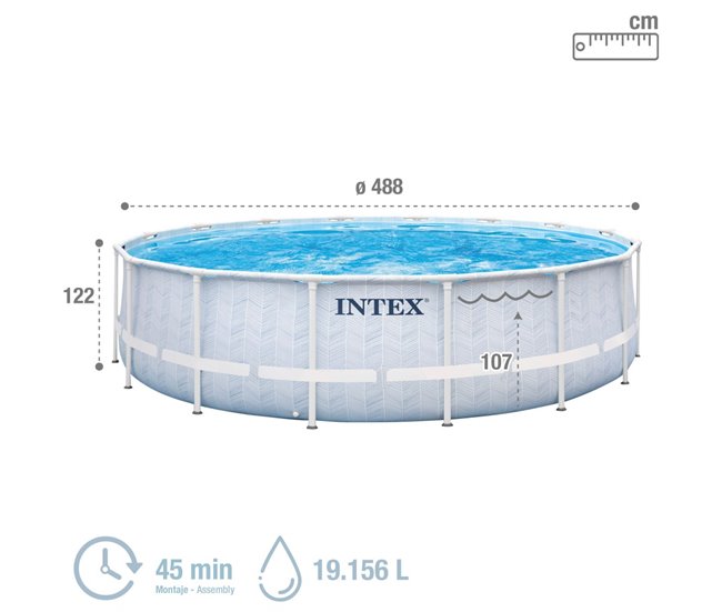 Piscina circular desmontável Chevron Prism Frame INTEX Cinza