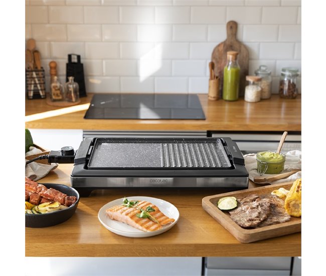 Grelha eléctrica Tasty&Grill 2000 Inox MixStone Cecotec Preto