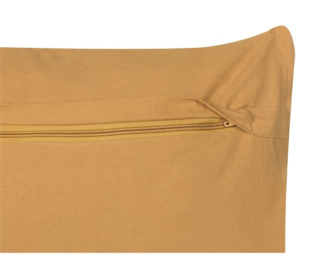 Beliani Almofada decorativa AYROOR Mostarda