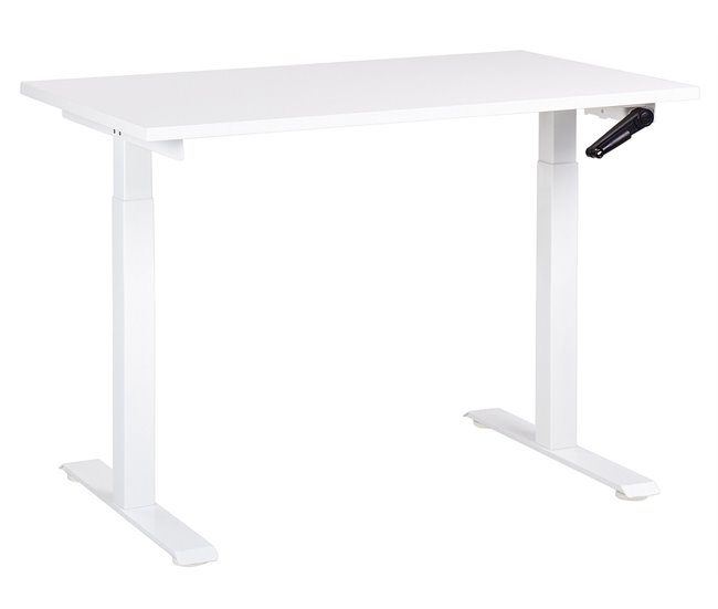 Beliani Secretária ajustável DESTIN III 120x72 Branco