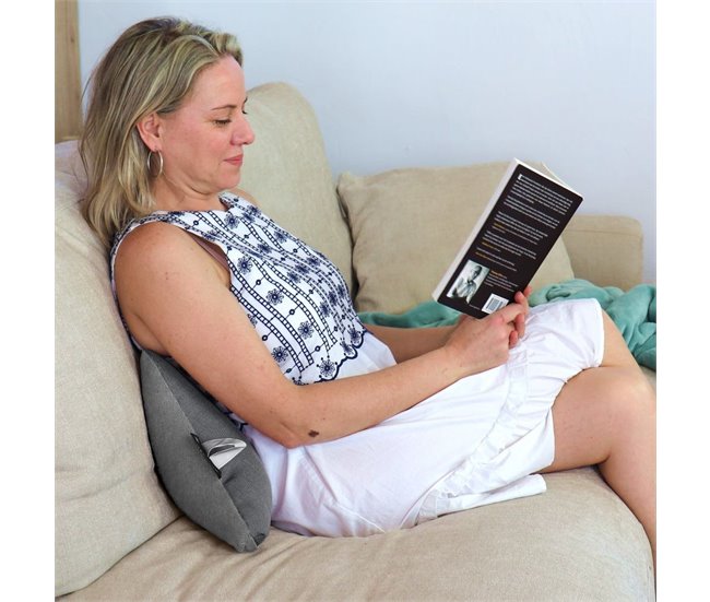 Almofada multiuso lombar, cervical, perna e leitura . Pacote de 2 Cinza