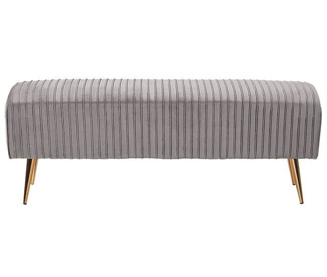 Beliani Tamborete Veludo PATERSON 118x40 Cinza Claro