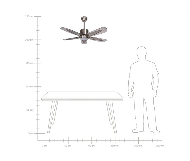 Beliani Lâmpada de teto com ventilador COYOTE Cinza