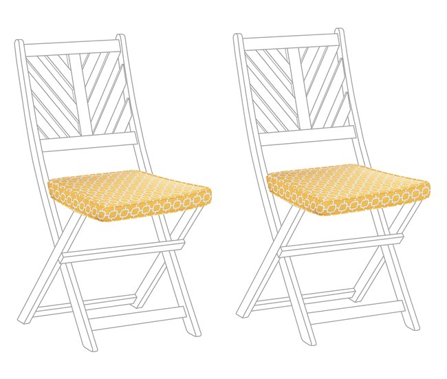 Beliani Almofada de assento para exterior TERNI 34x37 Amarelo