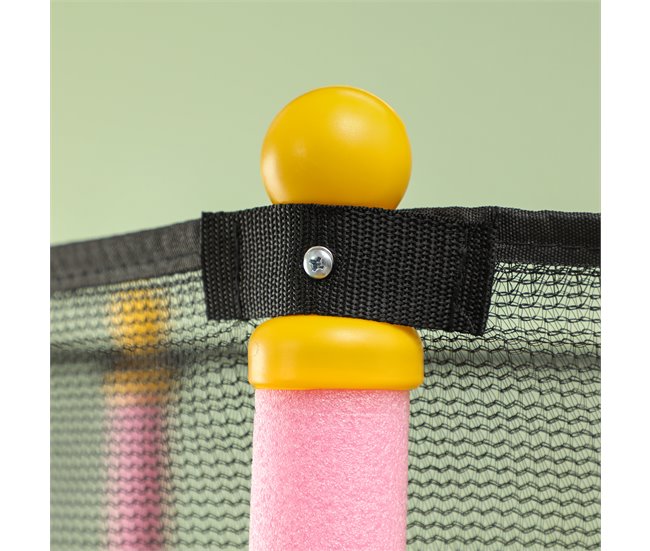 Trampolim para Crianças Aço, PP e EPE HOMCOM Rosa
