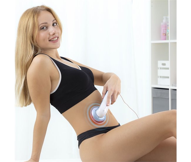 Aparelho de Massagem Anticelulítico por Cavitação Ultrassónica com Infravermelhos e Eletroestimulação 3 em 1 Branco