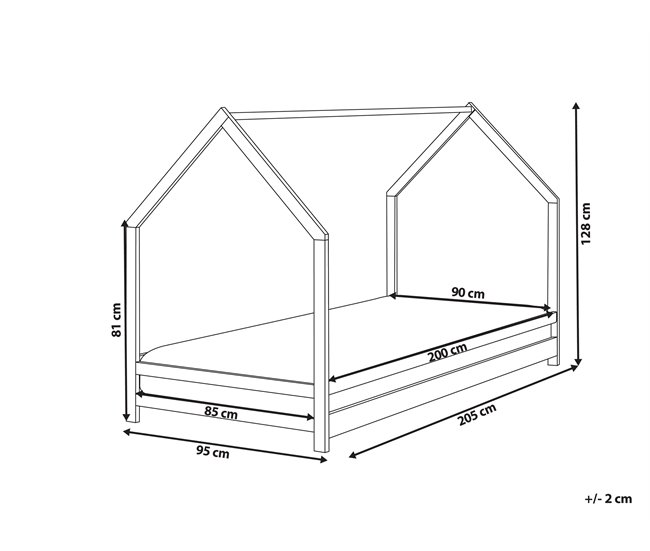 Beliani Cama com estrado Pinho APPY Rosa Talco