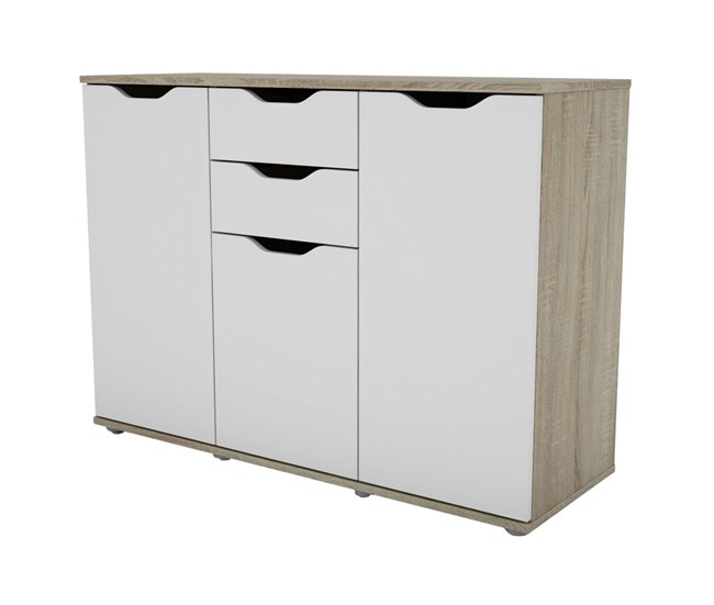 Aparador de sala de estar Parc com 3 portas em carvalho Sonoma Multicor