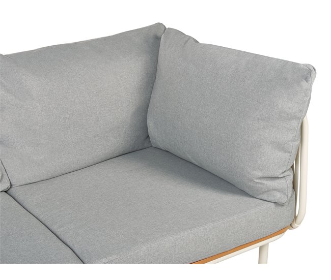 Beliani Conjunto lounge SENISE Branco/cinza