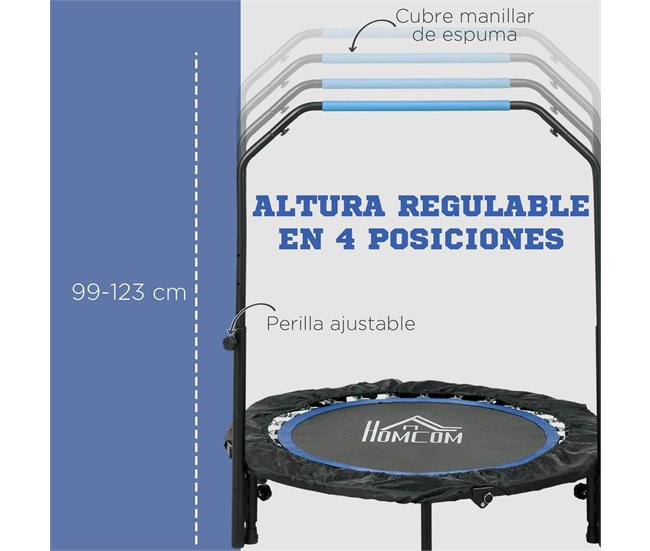 Trampolim Fitness Aço, PP e Tecido Oxford HOMCOM Azul