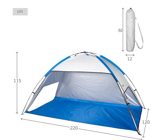 Aktive Tenda corta-vento de praia para 2 pessoas UV50 Azul