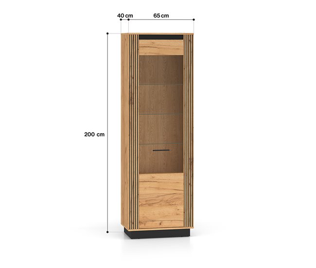Vitrina de 1 porta Solal Madeira