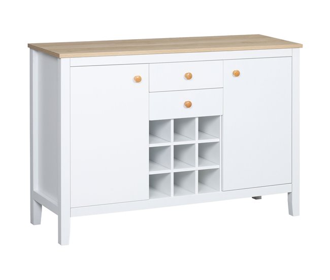 Aparador Melamina de Madeira HOMCOM, casa - cozinha Branco