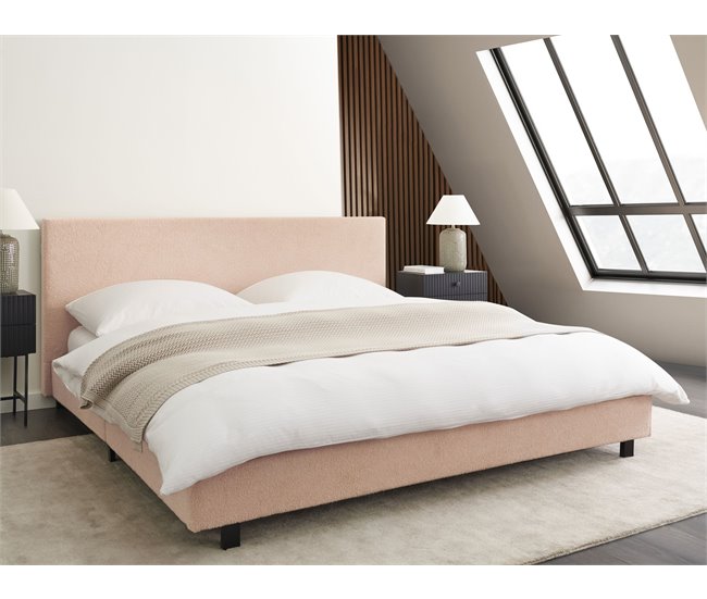 Beliani Cama Bouclé ALBI 195x211 Bege