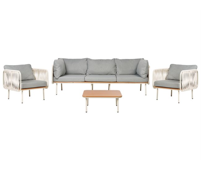 Beliani Conjunto lounge SENISE Cinza