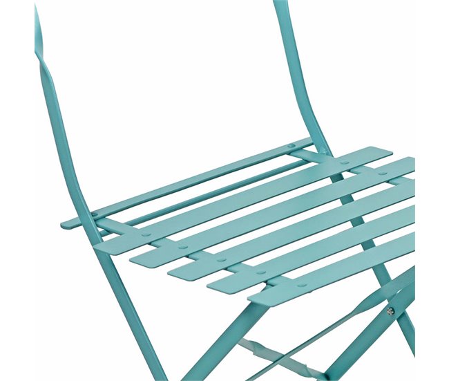 Conjunto de mesa dobrável e cadeiras de jardim Dalia em aço Azul Marino