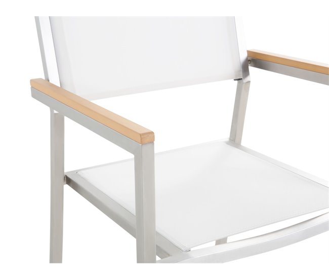 Beliani Conjunto de refeição MALETTO/GROSSETO Branco/cinza