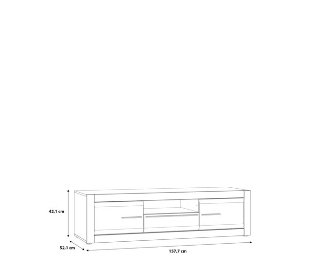Móvel de TV branco LIVING 157,70 cm Branco Brillo