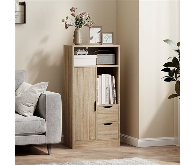 Armário Casa de Banho Melamina de Madeira HOMCOM 50 Castanho