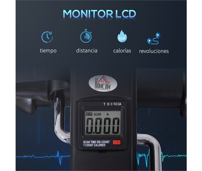 Mini bicicleta Estática TPR PP roda de ferro fundido HOMCOM Preto