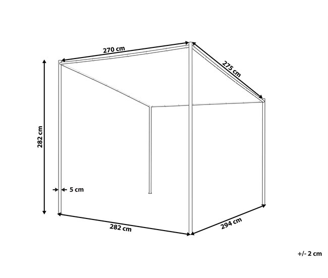 Beliani Pérgola de jardim VIMINO 282x294 Cinza