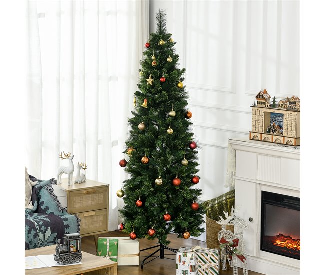 Árvore de Natal Artificial Aço e Plástico HOMCOM, casa - natal Verde