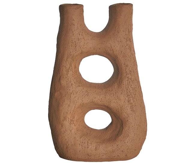 Beliani Jarro de flores UARU Castanho
