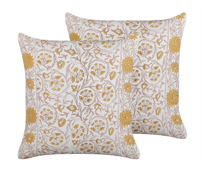 Beliani Almofada decorativa CALATHEA Branco