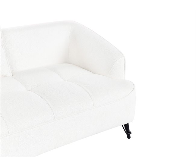 Beliani Sofá de 2 lugares Bouclé HOBRO Branco