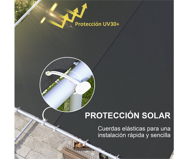 Pérgola de Exterior Aço e Poliéster Cinza